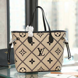 Lv Neverfull MM Monogram Empriente Cream/Black (Pronta entrega)