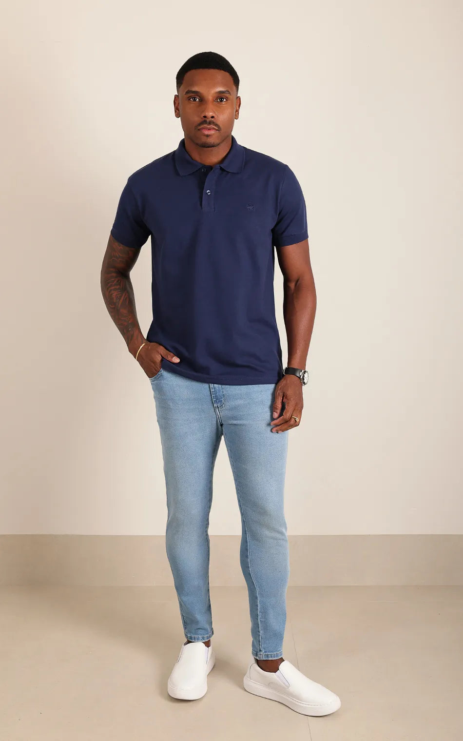 Polo Judá Premium Piquet Azul Marinho (Pronta Entrega)
