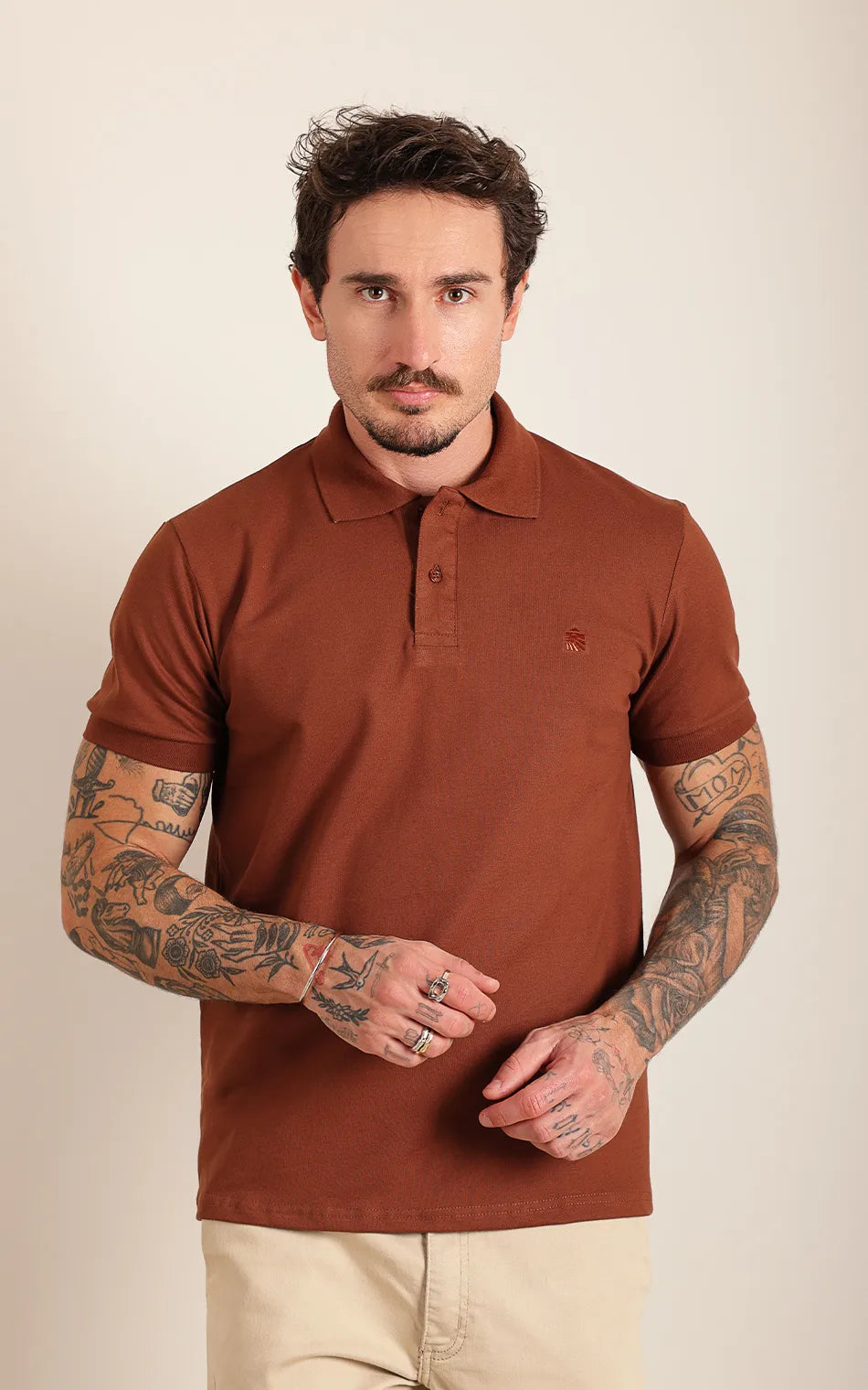 Polo Judá Premium Piquet Brown (Pronta Entrega)
