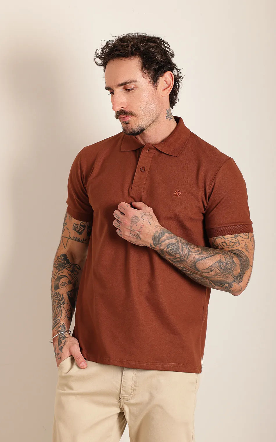 Polo Judá Premium Piquet Brown (Pronta Entrega)