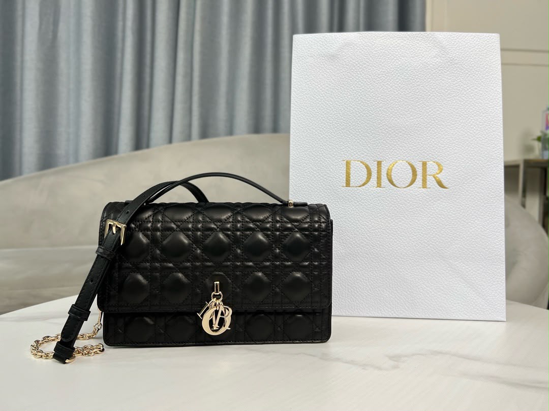 Dior My Dior Top Handle Bag Black .