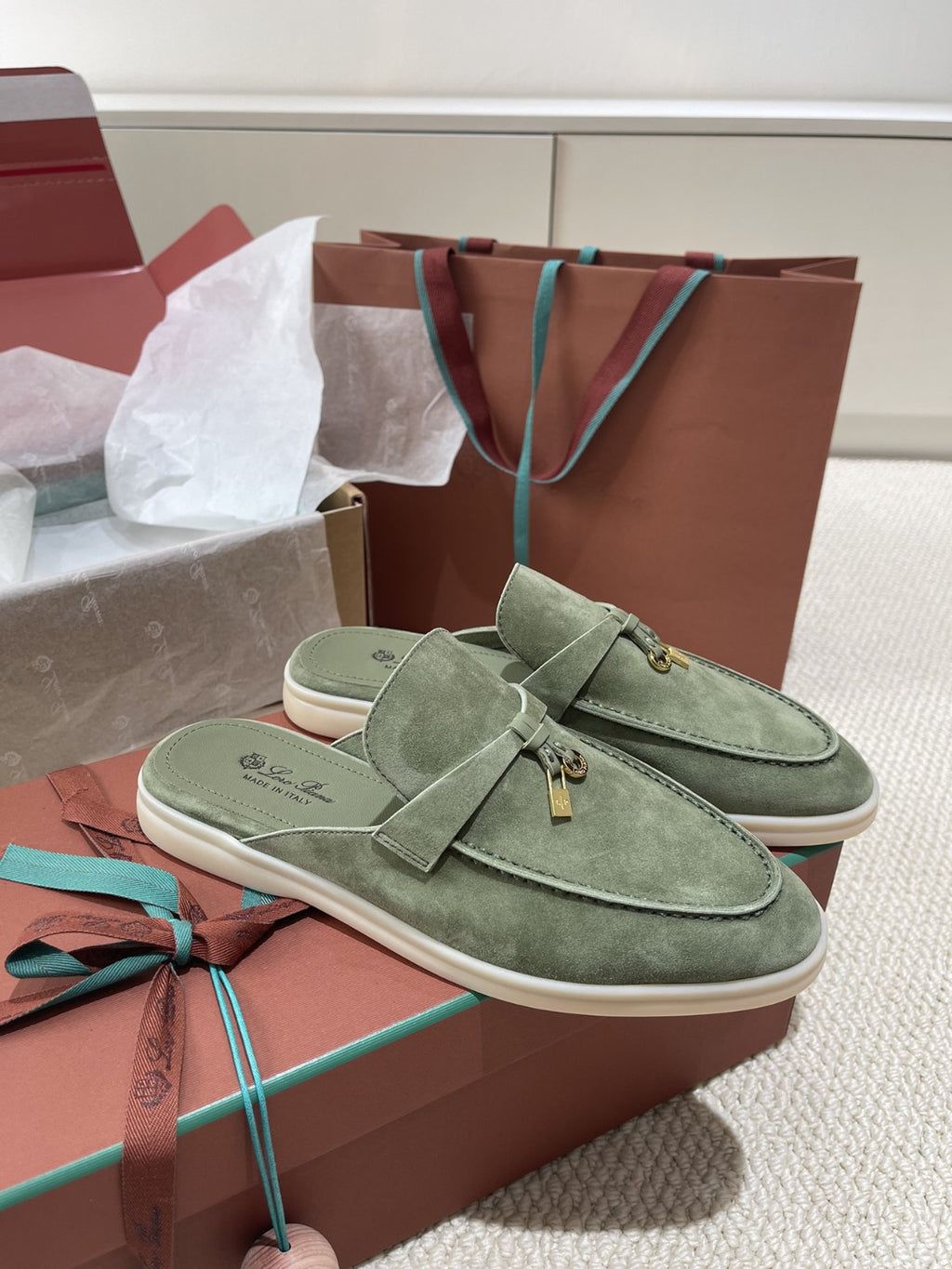 Loro Piana Charms Mule Green
