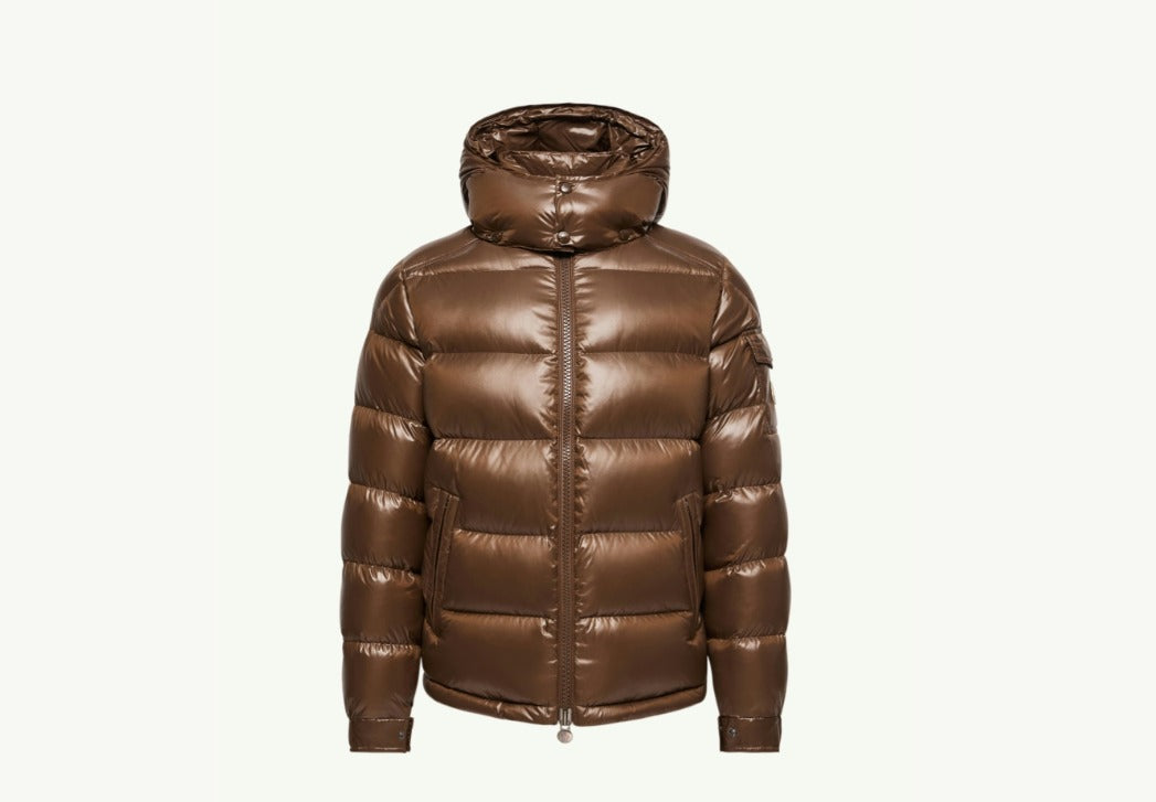 Moncler Maya Hooded Short Down Jacket Brown