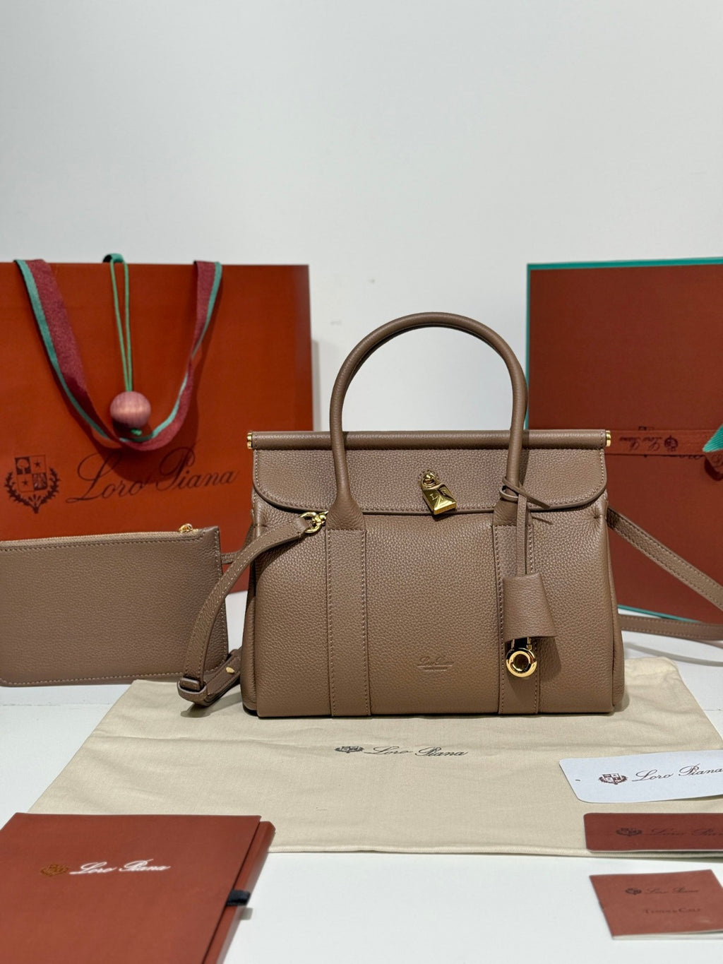 Loro Piana Loom L25 Tote Bag Taupe