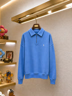 Polo Ralph Lauren Loopback Fleece Quarter-Zip Sweatshirt Light Blue