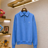 Polo Ralph Lauren Loopback Fleece Quarter-Zip Sweatshirt Light Blue