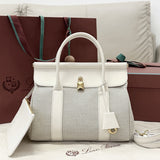 Loro Piana Loom L25 Tote Bag White/Grey