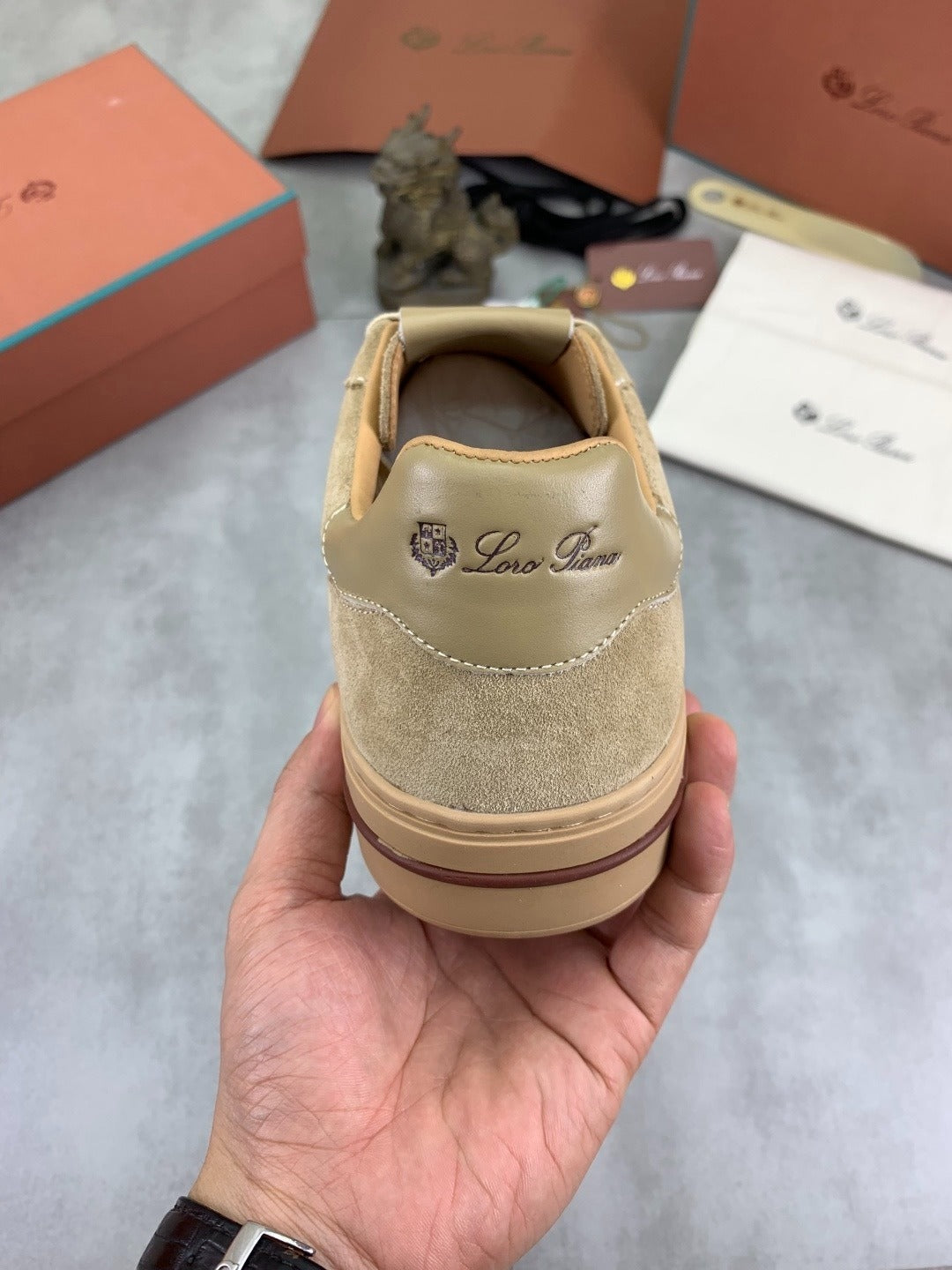 Loro Piana Tennis Walk Sneaker Beige .