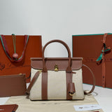 Loro Piana Loom L25 Bag Cream/Brown