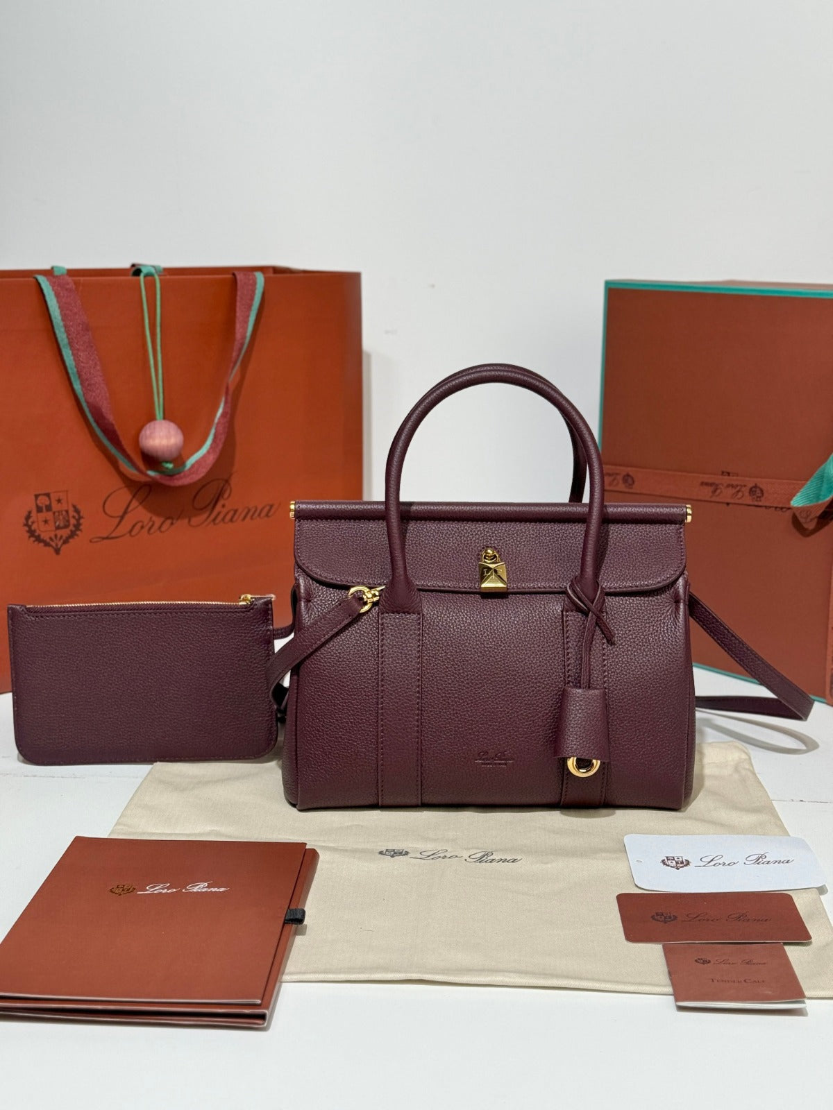 Loro Piana Loom L25 Bag Burgundy