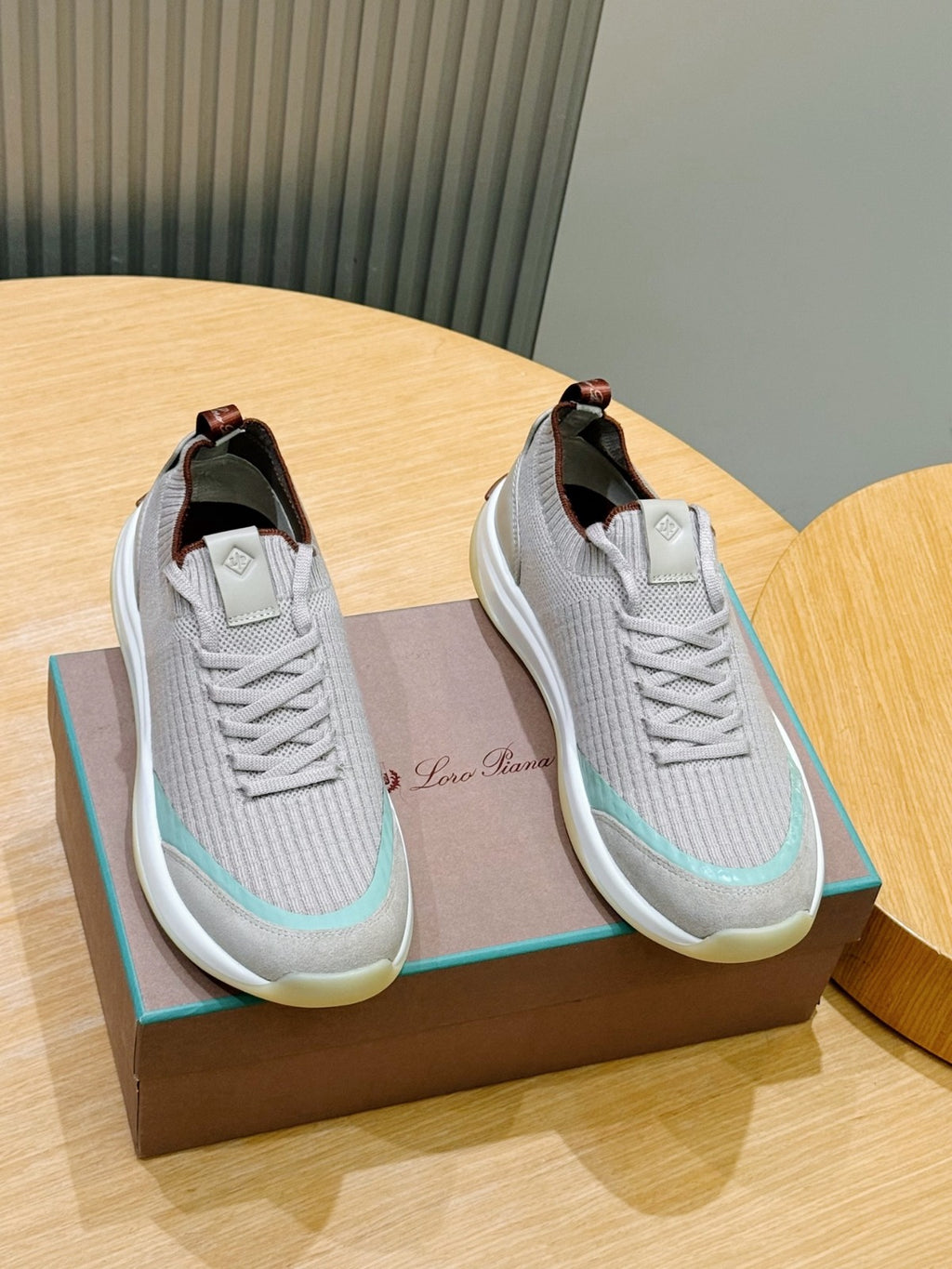 Loro Piana 410 LP Walk Sneaker Beige/Light Blue