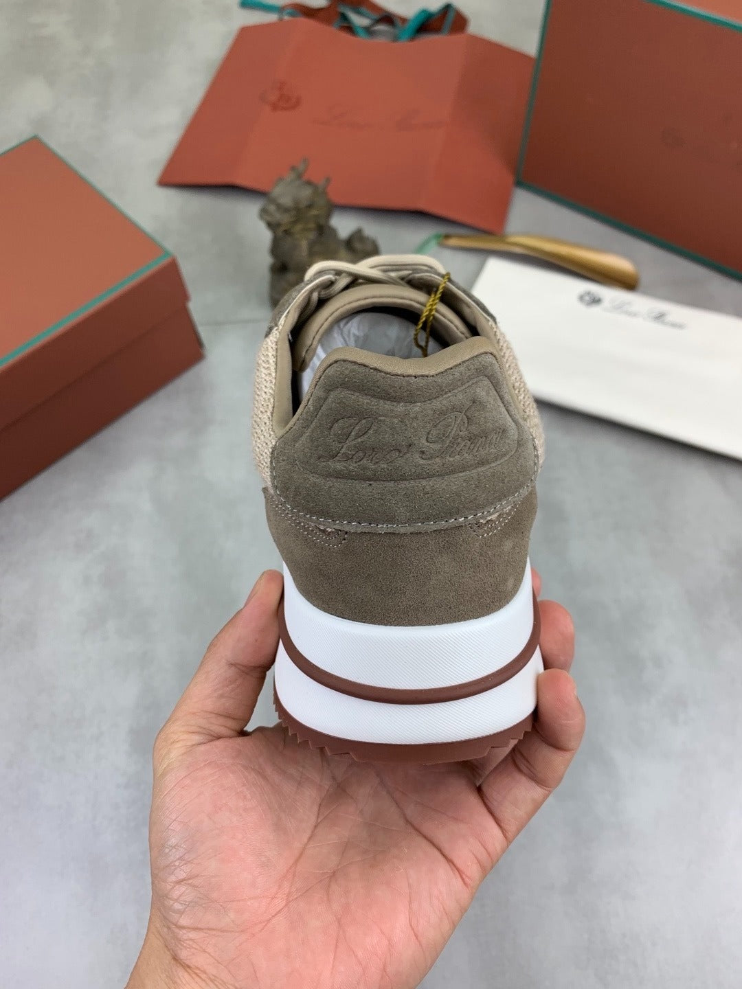Loro Piana Tennis Walk Sneaker Beige/Brown .