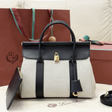 Loro Piana Loom L25 Tote Bag Natural/Black