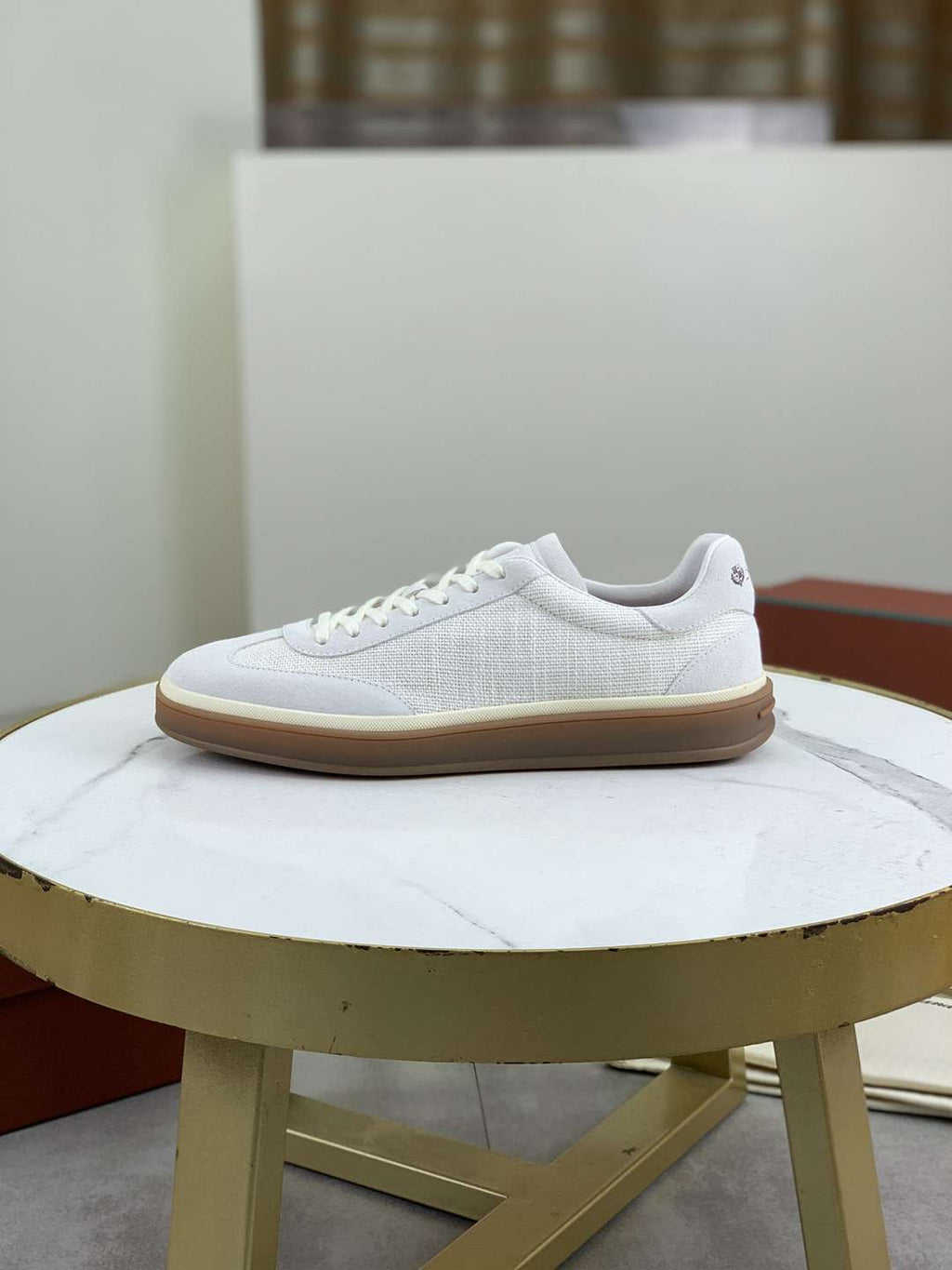 Loro Piana Tennis Walk Sneaker White/Brown .