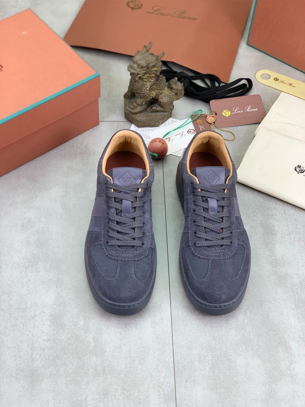 Loro Piana Newport Sneaker Black and White .