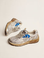 Golden Goose Running Dad Net Sneaker Silver/Blue