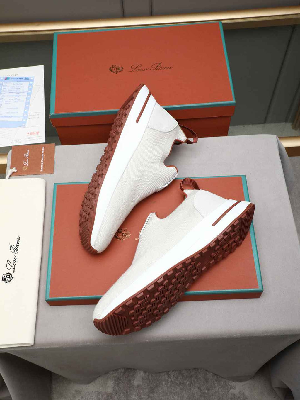 Loro Piana 360 LP Flexy Walk Sneaker White/Brown .