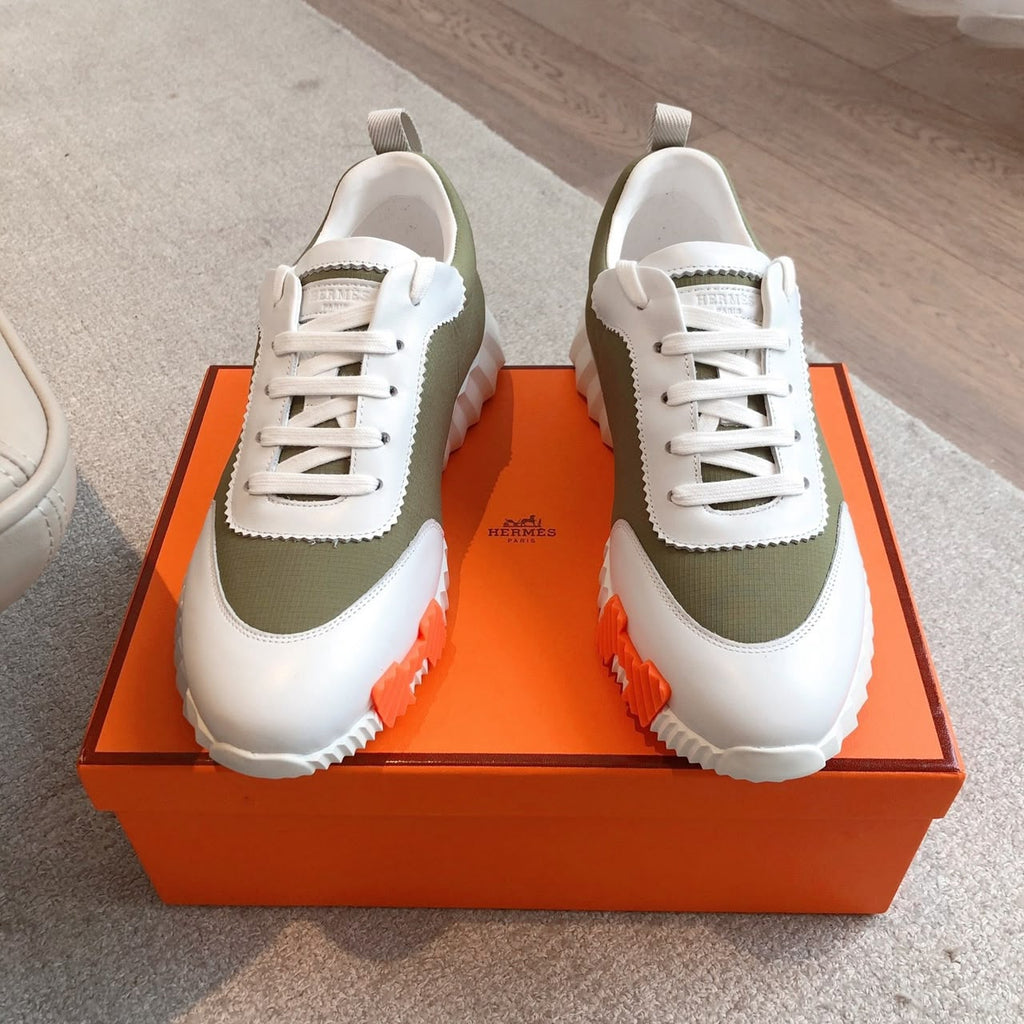 Hermès Bouncing Sneaker Tundra Green/White