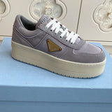 Prada Downtown Bold Sneaker Granite Gray .