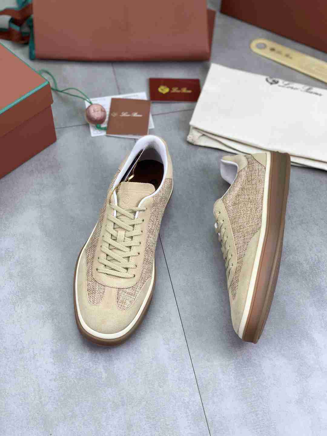 Loro Piana Tennis Walk Sneaker Beige .