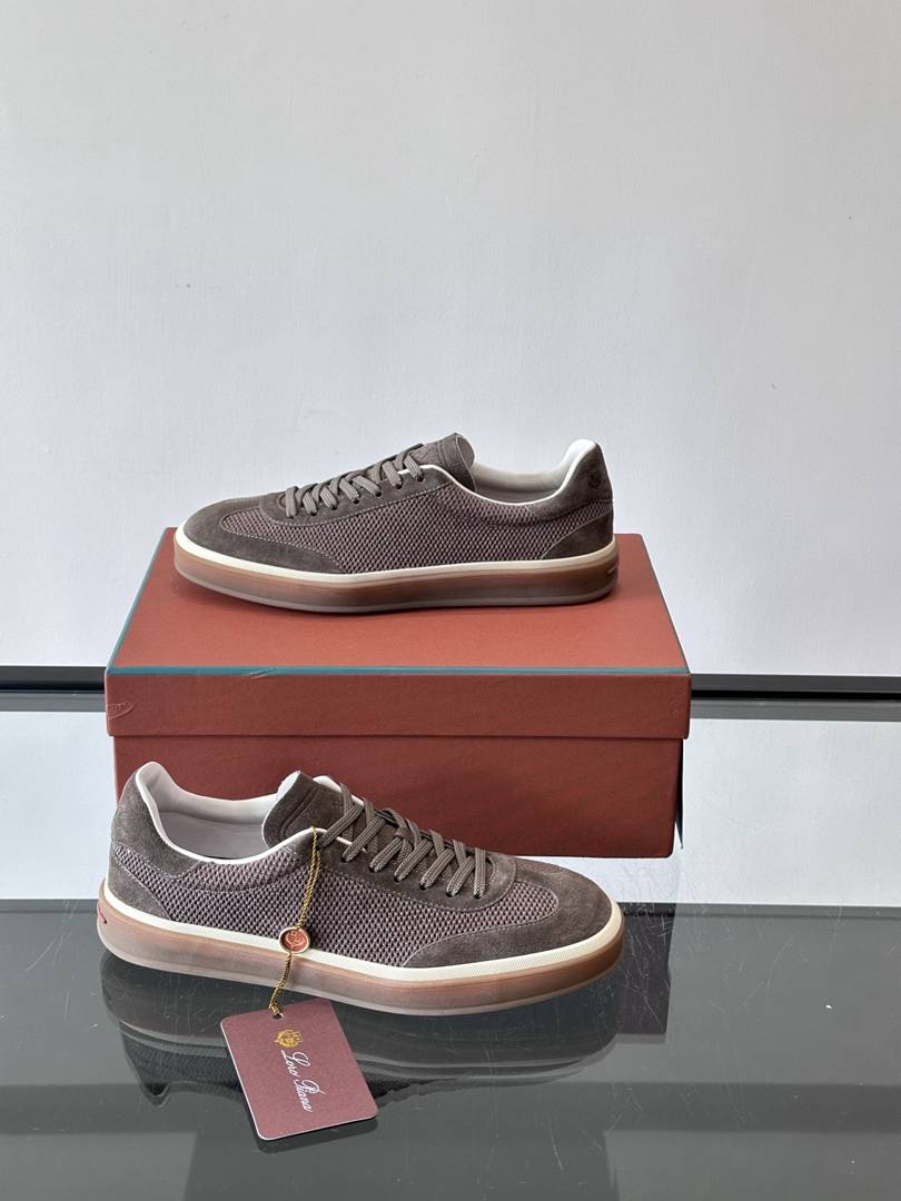 Loro Piana Tennis Walk Sneaker Grey/Brown .