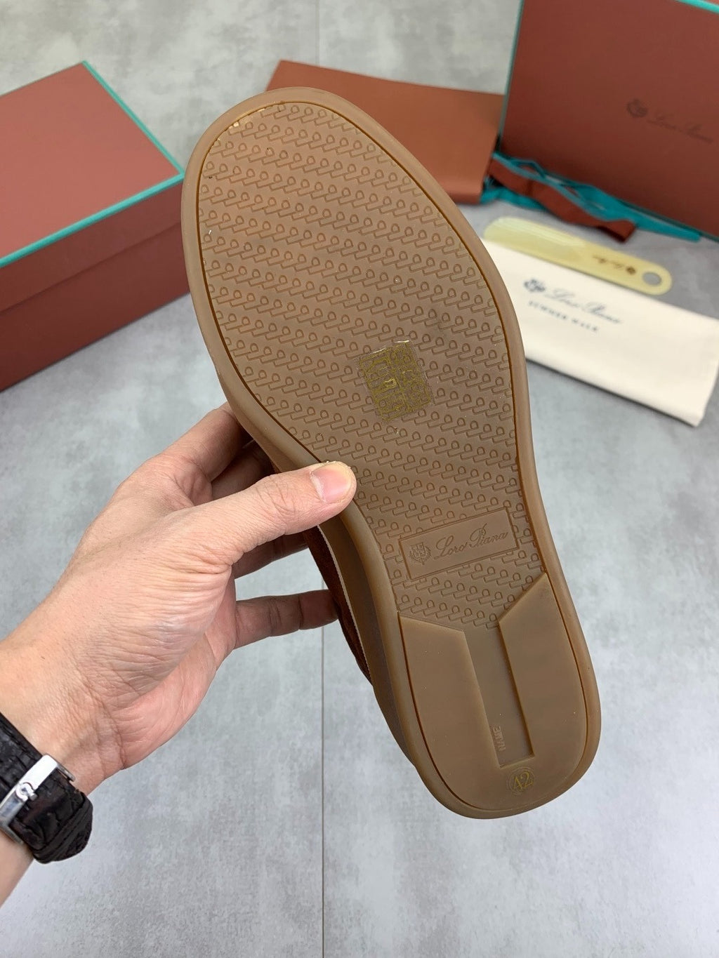 Loro Piana Tennis Walk Sneaker Brown .