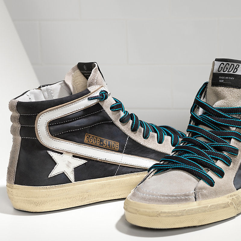 Golden Goose Slide Sneaker Beige/Blue