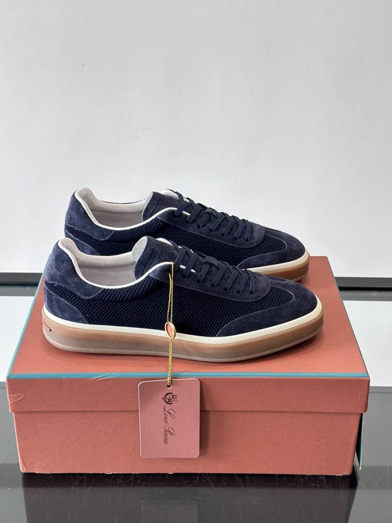 Loro Piana Tennis Walk Sneaker Navy Blue .