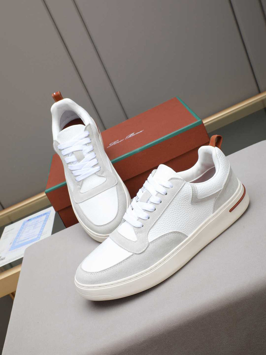 Loro Piana Newport Walk Sneaker White/Grey .