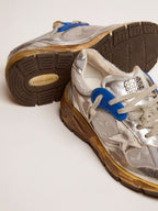 Golden Goose Running Dad Net Sneaker Silver/Blue
