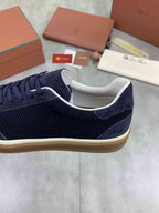 Loro Piana Tennis Walk Sneaker Navy Blue .