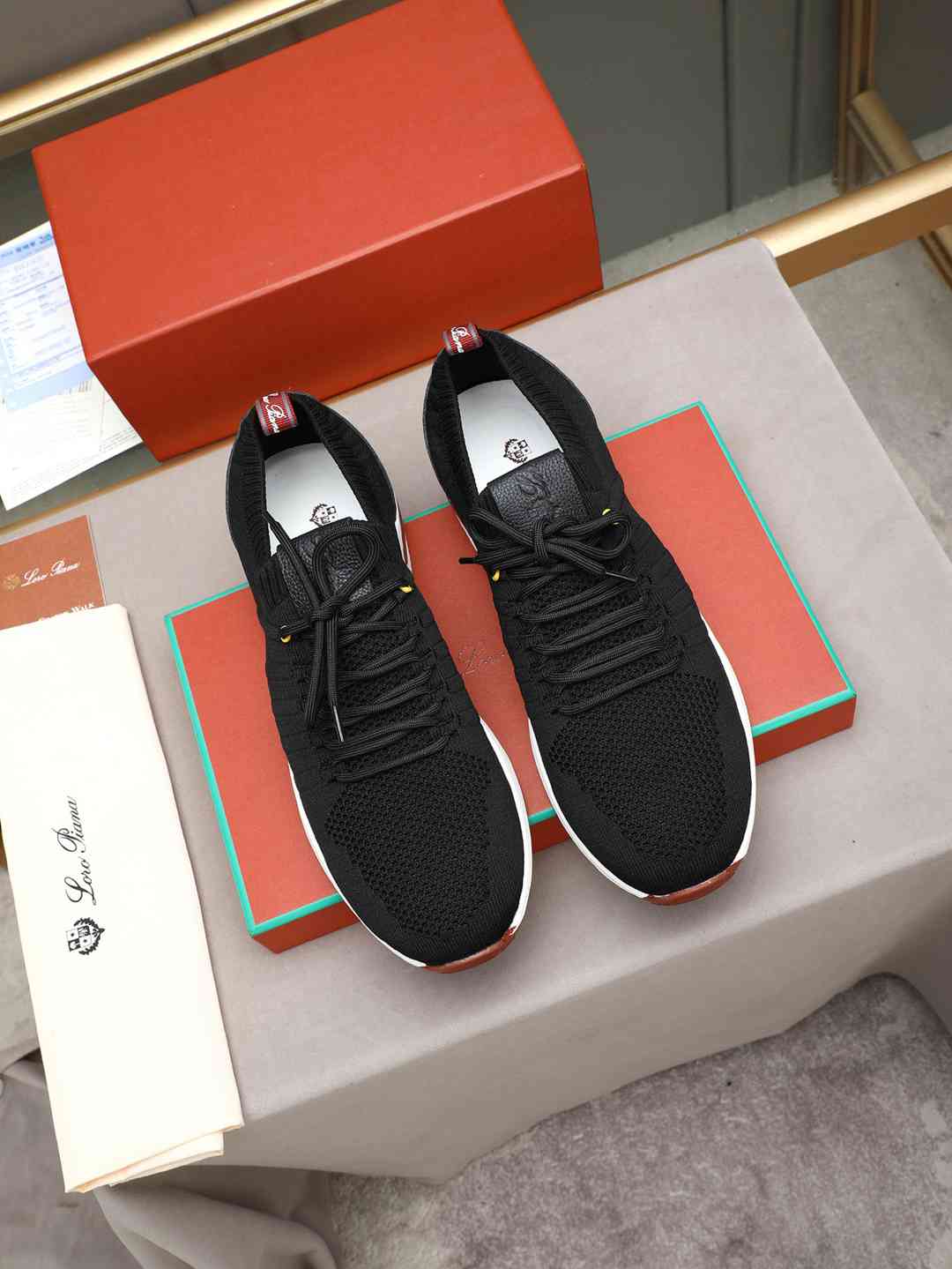 Loro Piana 360 LP Lady Flexy Walk Sneaker Black .