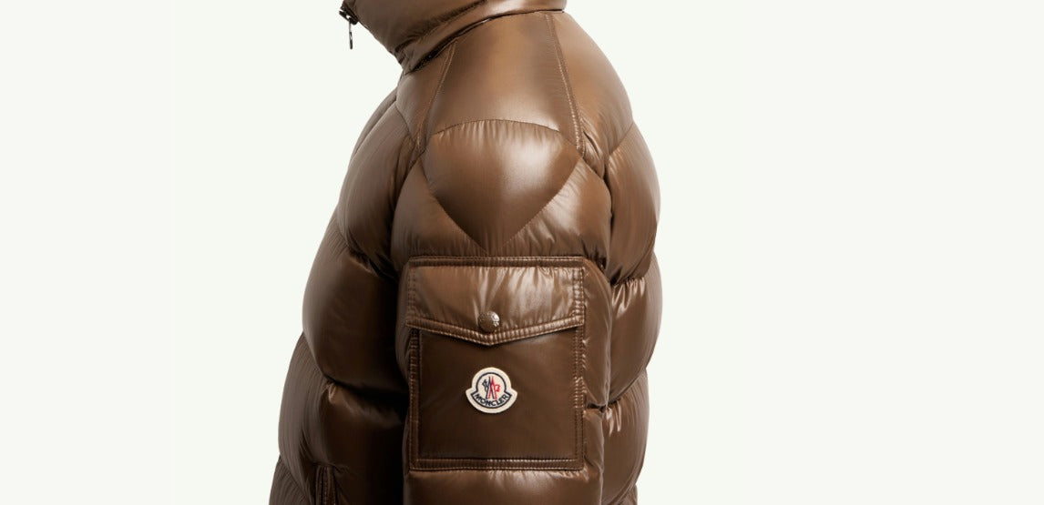 Moncler Maya Hooded Short Down Jacket Brown