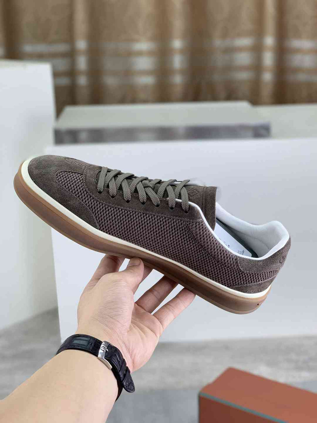 Loro Piana Tennis Walk Sneaker light Brown .