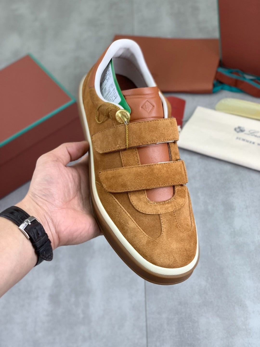 Loro Piana Tennis Walk Sneaker Light Brown .