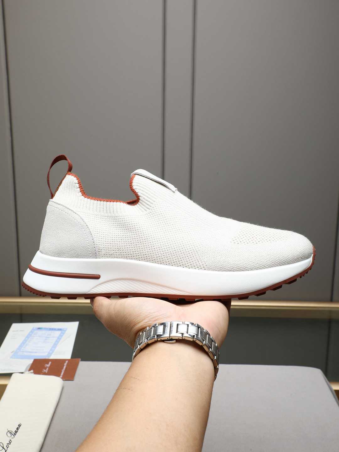 Loro Piana 360 LP Flexy Walk Sneaker White/Brown .