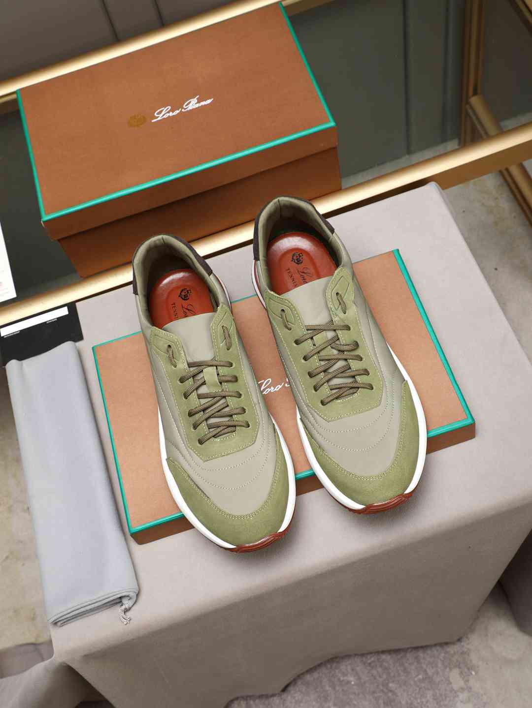 Loro Piana Week end Walk Sneaker Olive .