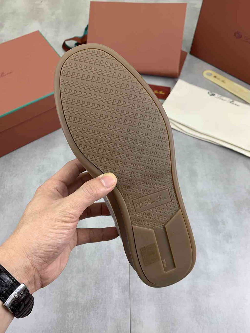 Loro Piana Tennis Walk Sneaker Grey .