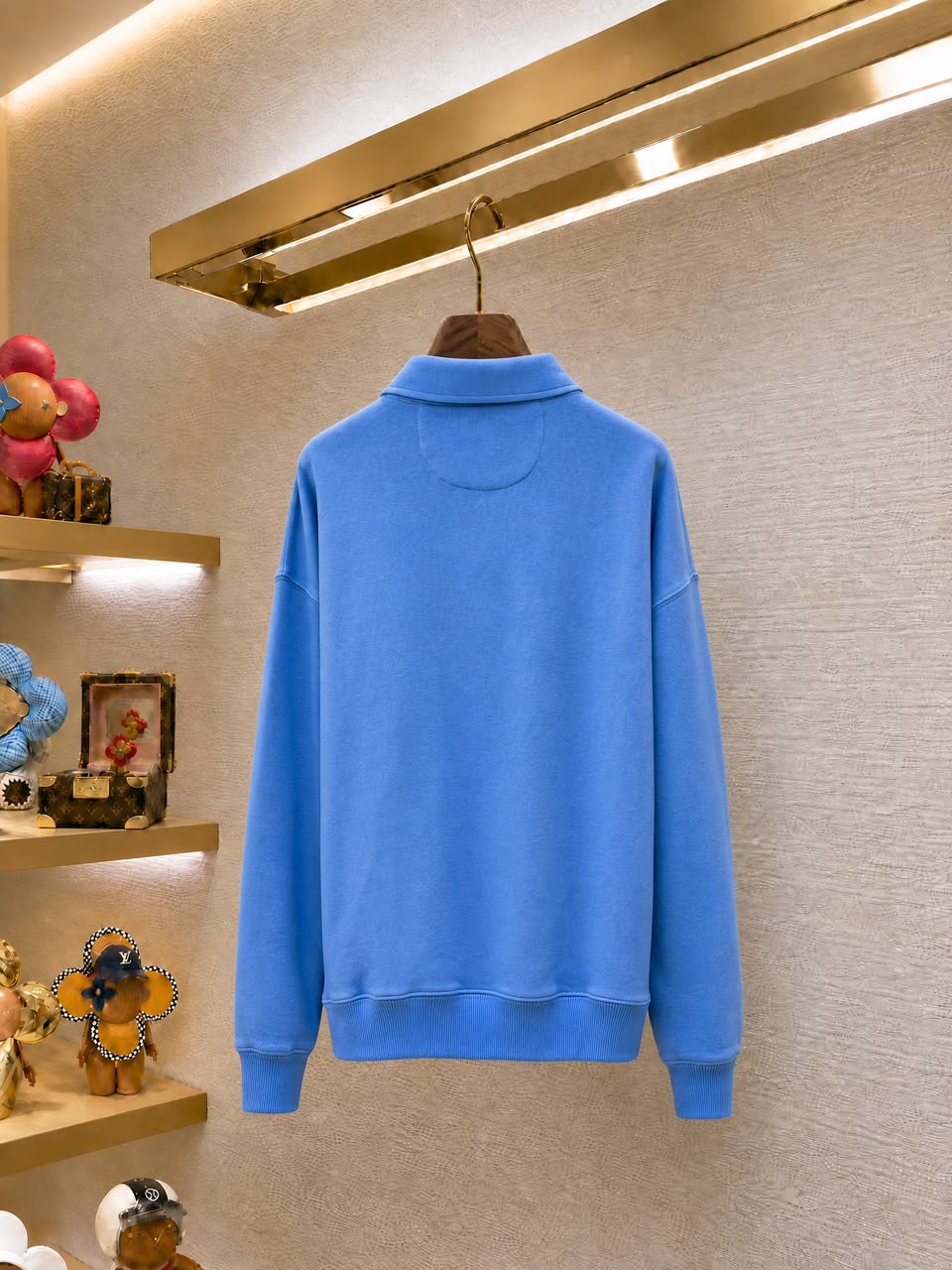 Polo Ralph Lauren Loopback Fleece Quarter-Zip Sweatshirt Light Blue