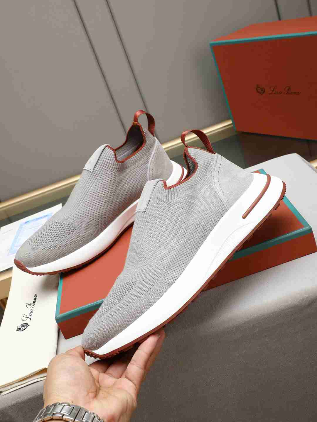 Loro Piana 360 LP Flexy Walk Sneaker Grey/Brown .