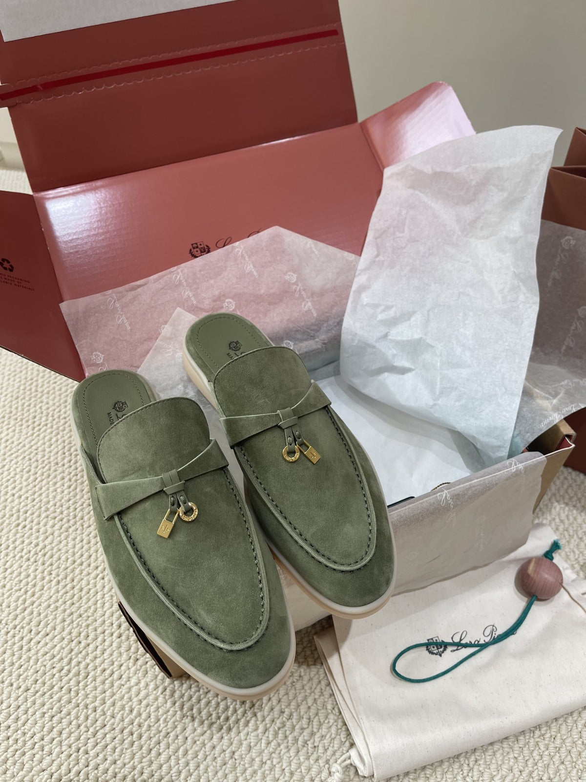Loro Piana Charms Mule Green