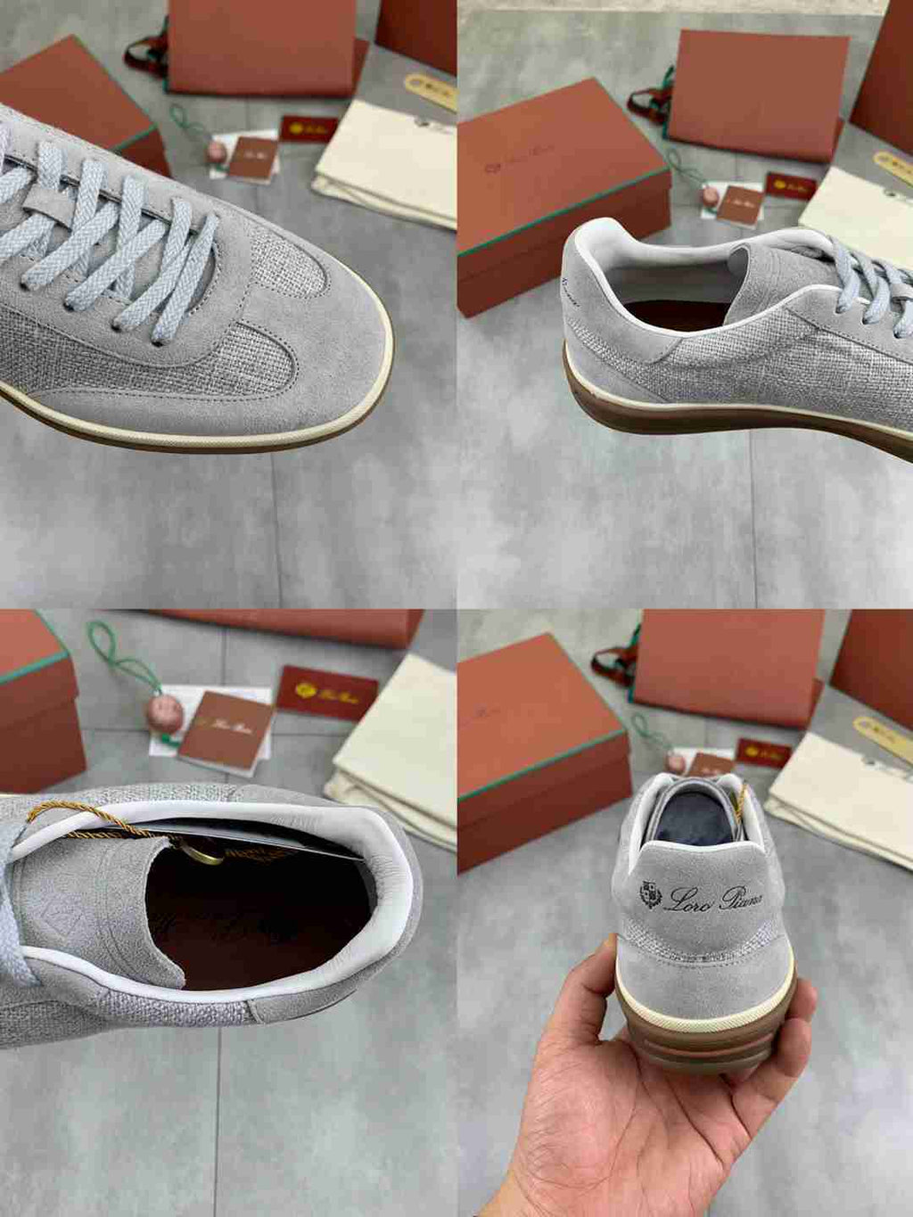 Loro Piana Tennis Walk Sneaker Grey .