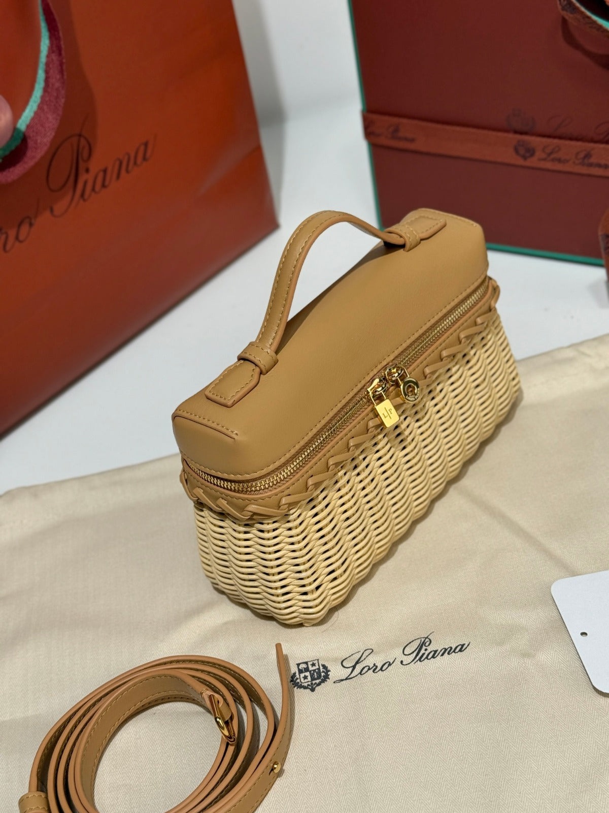 Loro Piana Extra Pocket 19 Crossbody Bag Beige