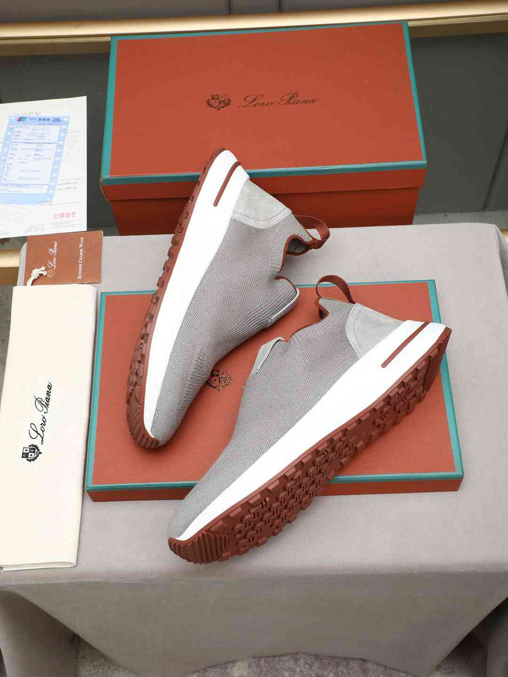 Loro Piana 360 LP Flexy Walk Sneaker Grey/Brown .