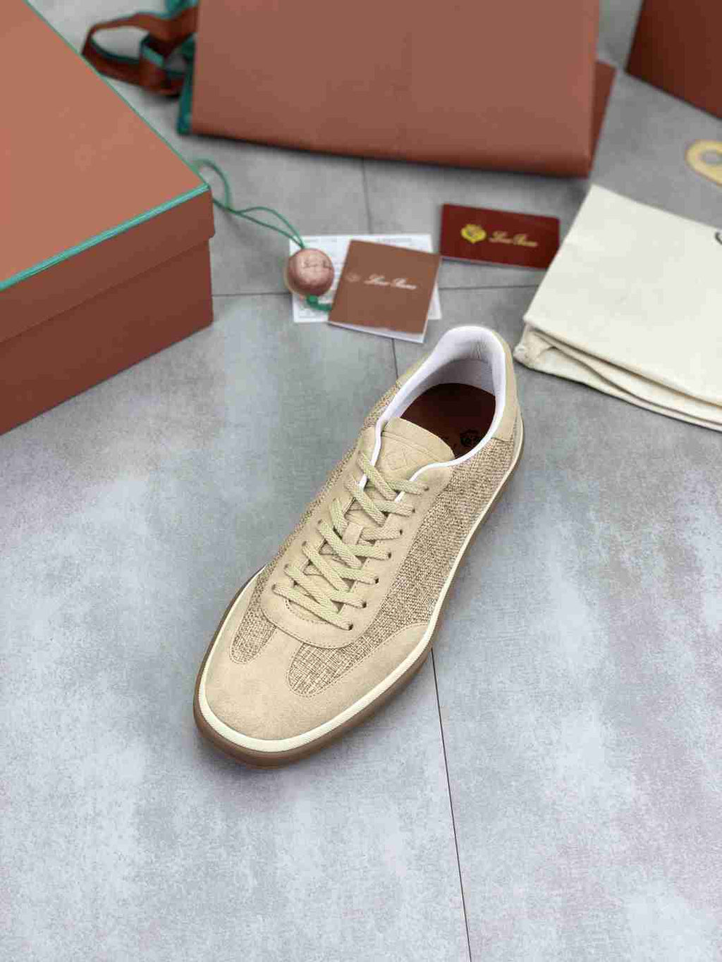 Loro Piana Tennis Walk Sneaker Beige .
