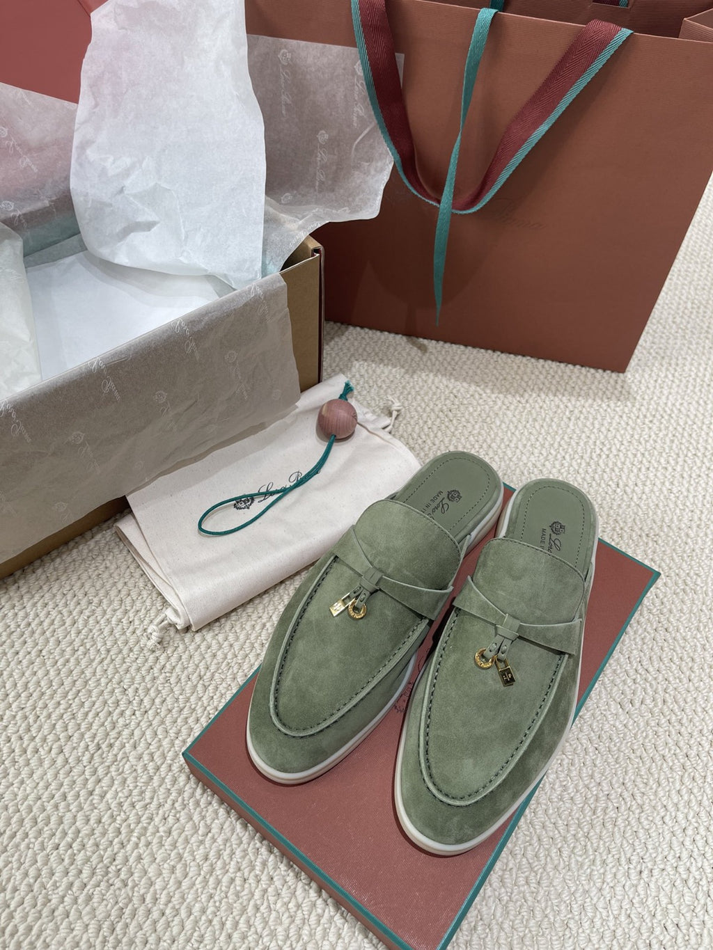 Loro Piana Charms Mule Green