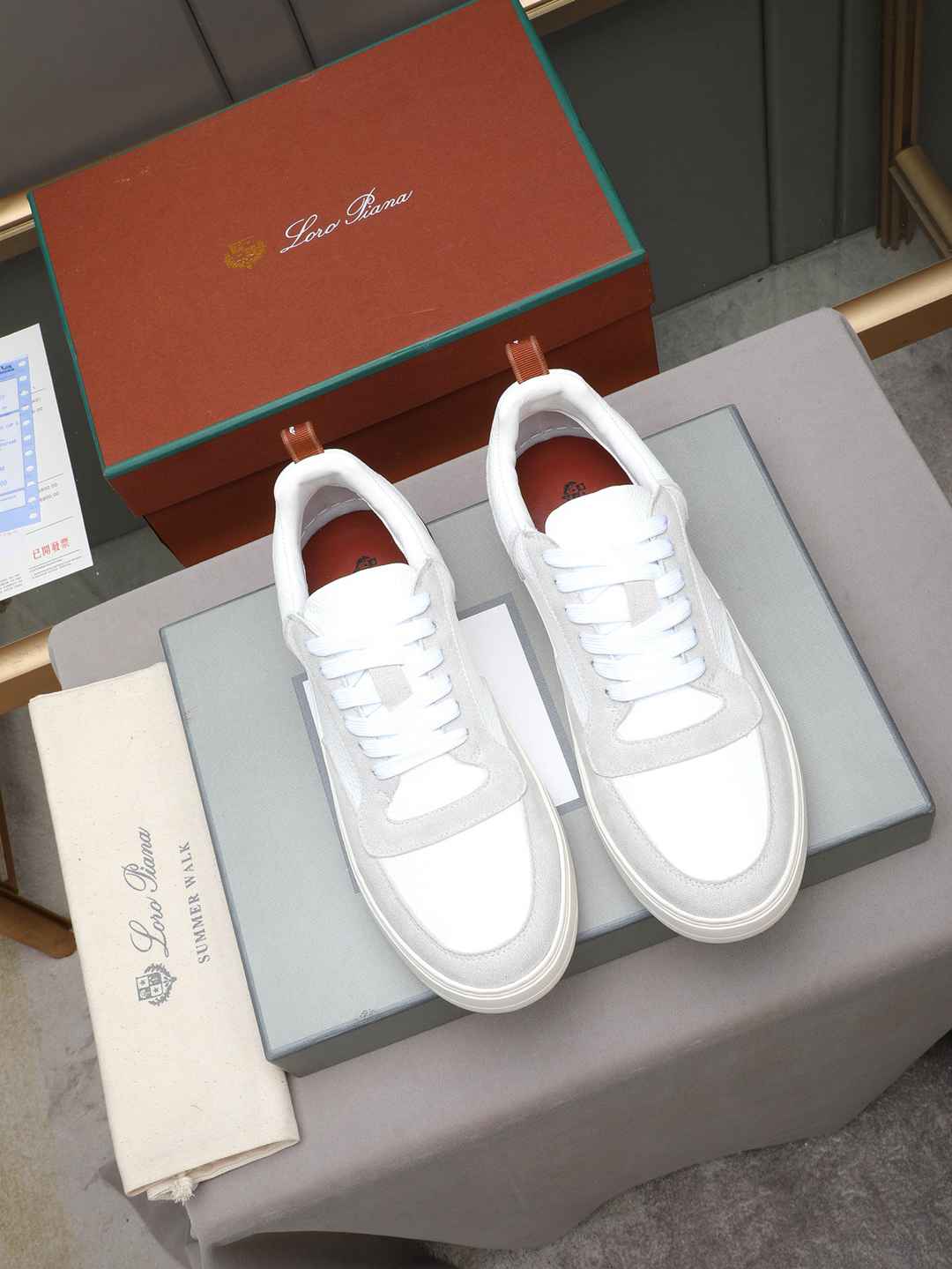 Loro Piana Newport Walk Sneaker White/Grey .