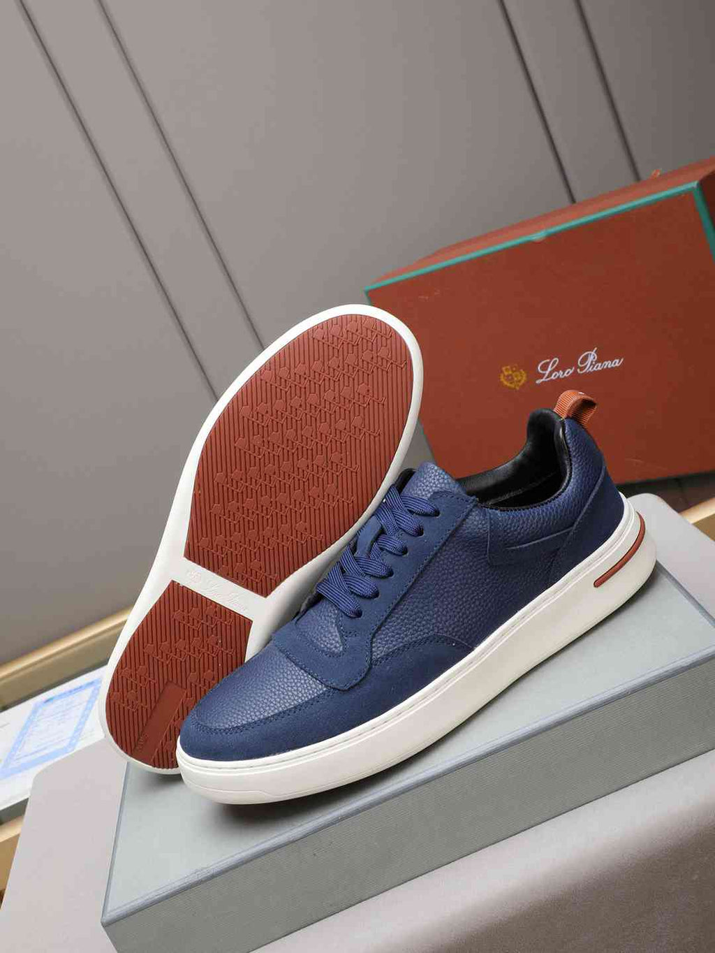 Loro Piana Newport Walk Sneaker Blue .