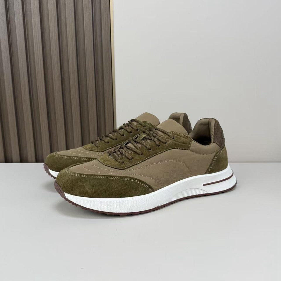 Loro Piana Week End Walk Sneaker Olive Brown .
