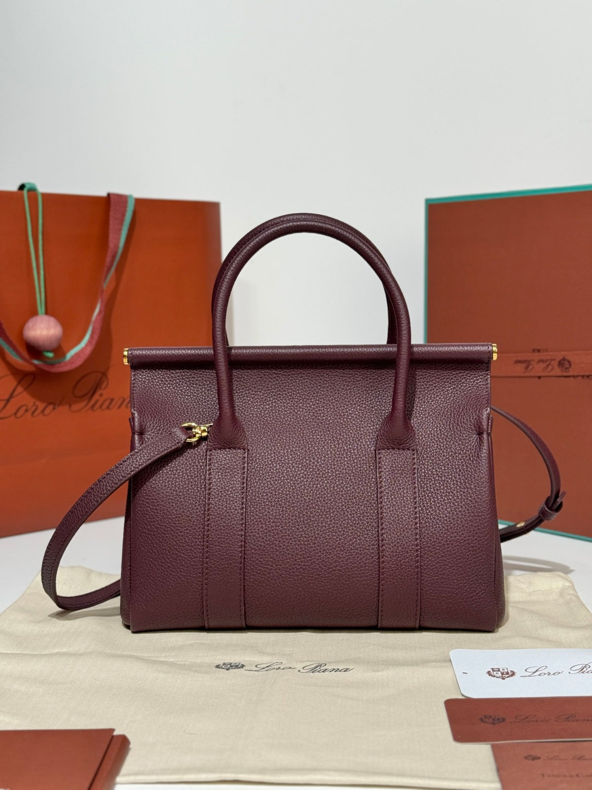 Loro Piana Loom L25 Bag Burgundy